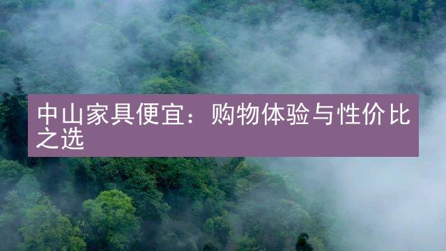 中山家具便宜：购物体验与性价比之选